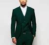 2019 Dark Green Peak Lapel Emerald Green Groom Tuxedo With Suit Jacket