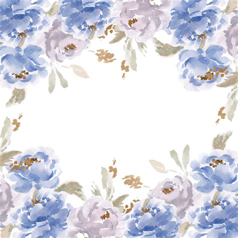 Moldura De Flor Em Aquarela Rosa Azul Empoeirada Png Casamento Floral Aquarela Imagem Png E