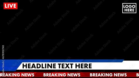 Full Screen News Overlay With Live Element And Logo Stock Template