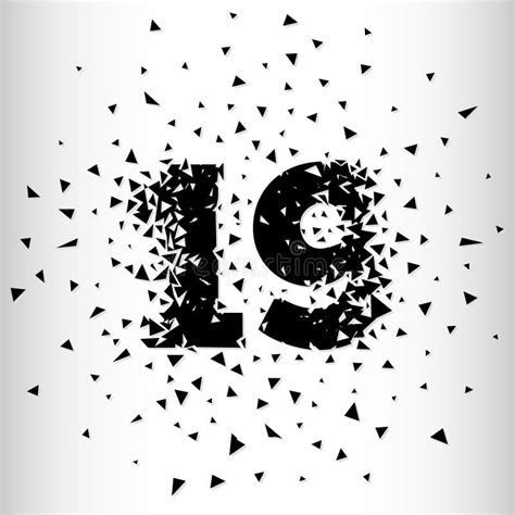 Broken Numbers 19 Explosion Effects Vector And Illustration Stock