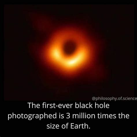 Philosophy Of Science The First Ever Black Hole Photographed Is 3 Million Times The Size Of