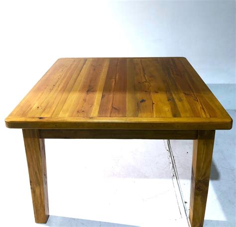 48 Square Reclaimed Old Wood Plank Farm Table In Stock From