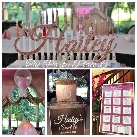 Rose gold sweet 16 decorations | The Party Place LI | The Party ...
