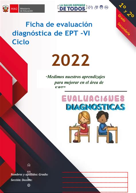 Evaluacion Diagnostica 2022 EPT 1 2 Ficha de evaluación diagnóstica