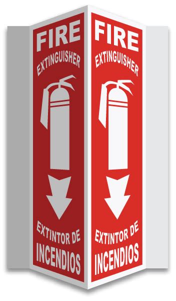 Bilingual 3 Way Fire Extinguisher Sign Get 10 Off Now