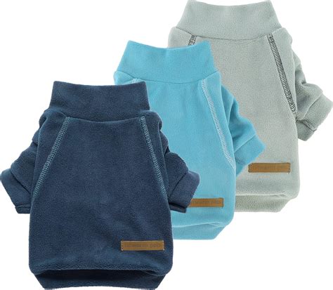 Fitwarm 3 Pack Classic Fleece Dog Sweater Turtleneck Dog