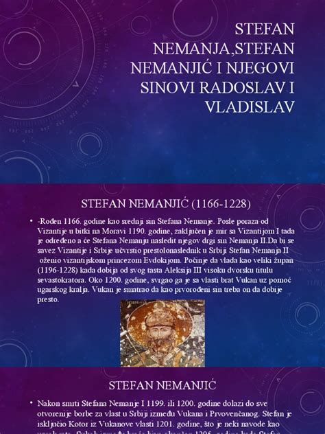 Stefan Nemanja Stefan Nemanjić I Njegovi Sinovi Radoslav I Vladislav Pdf