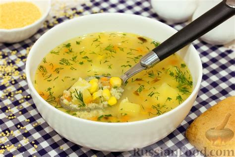 Рецепт: Суп с пшеном и кукурузой на RussianFood.com