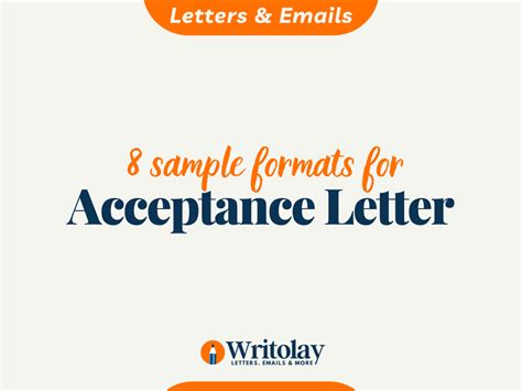 Acceptance Letter Samples 8 Different Sample Formats