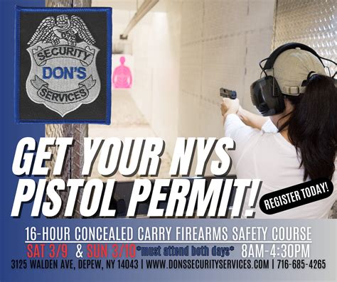 NYS Concealed Carry Firearms Safety Course For Pistol Permit