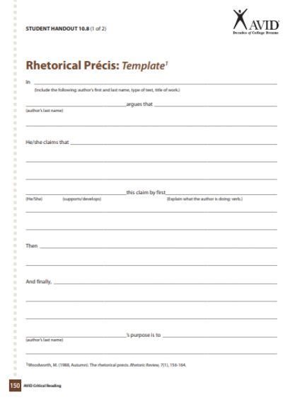 Rhetorical Précis Template 20 Templates Available For Free Download In Pdf And Word Document