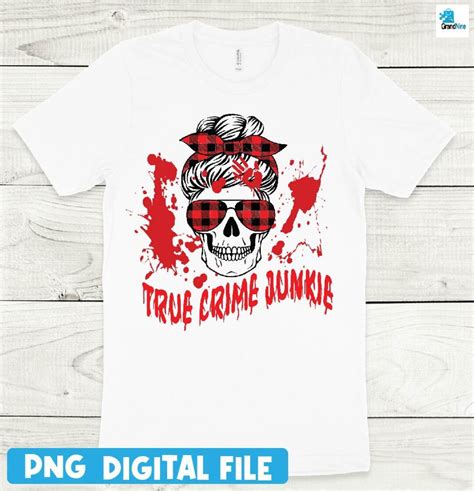 True Crime Junkie Messy Bun Skull Png Messy Bun Skull Png Etsy