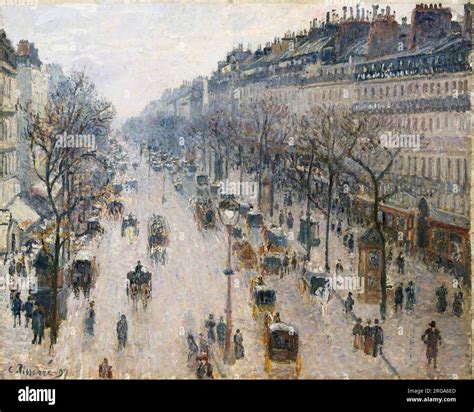 The Boulevard Montmartre On A Winter Morning By Camille Pissarro