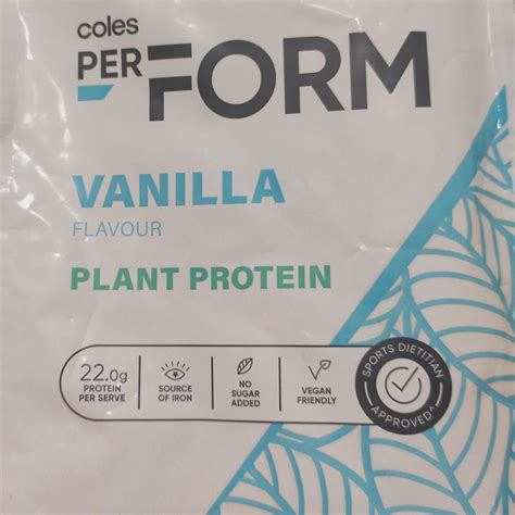 PerForm Vanilla Flavour Plant Protein Coles kalórie kJ a nutričné