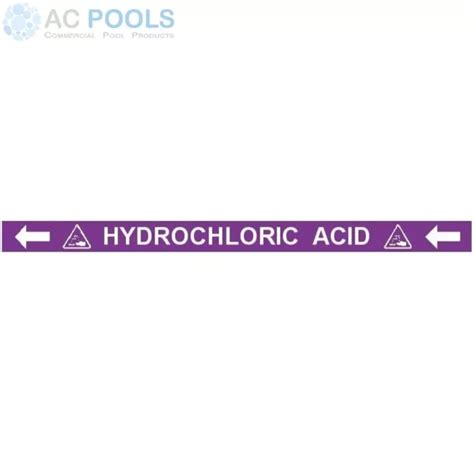 Pool Plantroom Pipe Label Hydrochloric Acid Left Magenta 1025