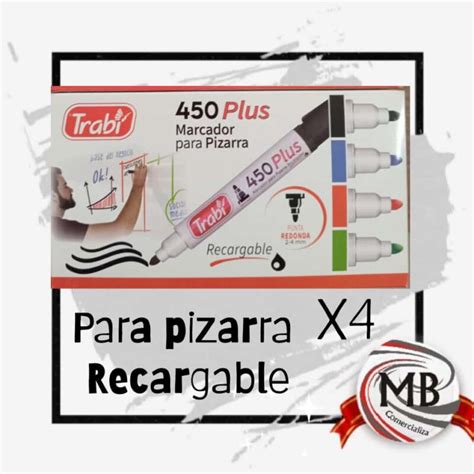 MARCADORES TRABI PARA PIZARRA X 4 COLORES RECARGABLE MB Comercializa