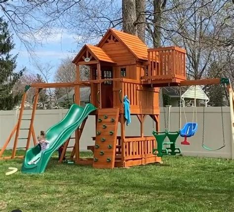 Backyard Discovery Skyfort Ii Cedar Swing Setplayset Sams Club Cedar Swing Sets Swing Set