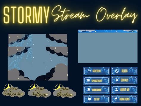 Animated Stormy Stream Overlay / Streaming Overlay / Lightning Stream ...