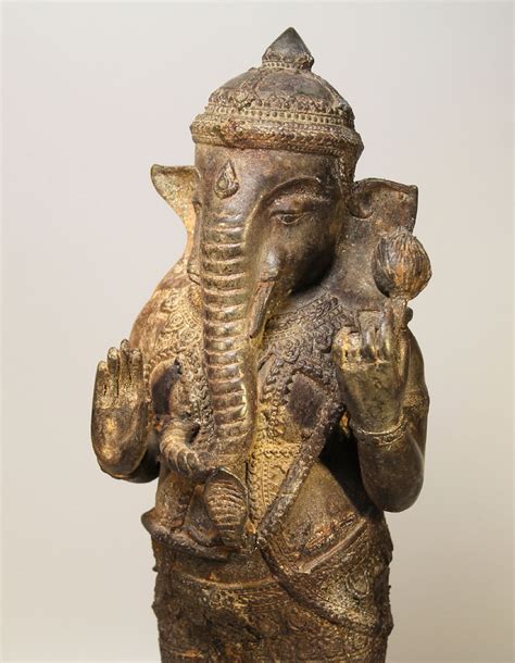 GROß BRONZE GANESHA SKULPTUR ELEFANT INDIEN ASIEN HINDU ASIATIKA