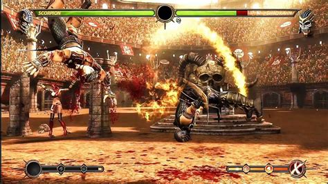 Scorpion Vs Shao Kahn Ending Mortal Kombat Komplete Edition Gameplay Youtube