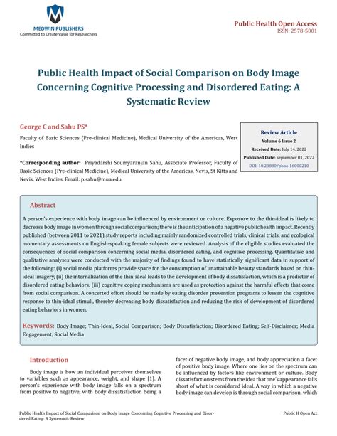 PDF Public Health Impact Of Social Comparison On Body Image