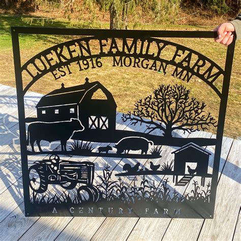 Custom Metal Farm Sign, Steel Ranch Sign, Personalized Farm Sign ...