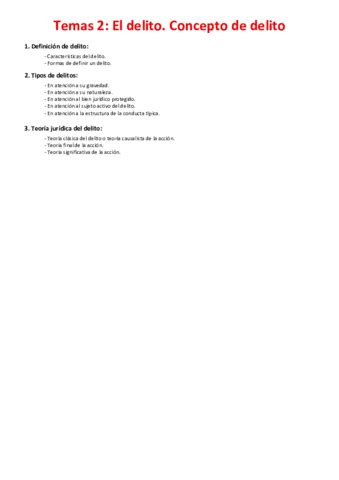 Tema 2 El Delito Concepto De Delito Pdf