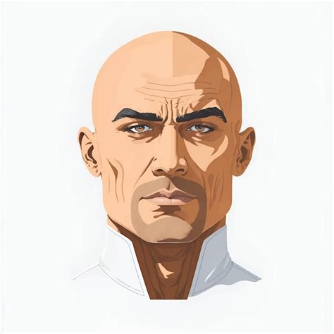 Premium Vector The Face Of A Bald Man In Cartoon Style Vector