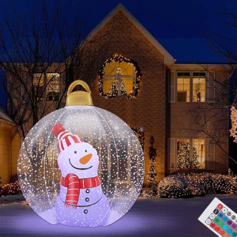 AJUBENCE Bola Inflable Gigante Decoracion Navidad De PVC Con Luz LED