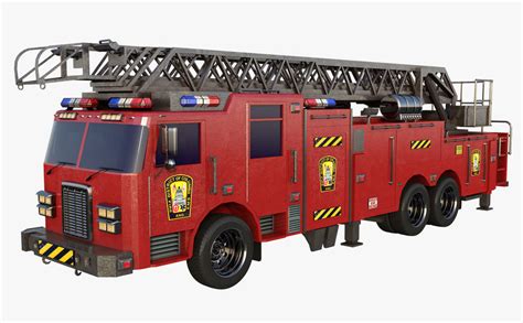 Fire Truck 3d Model 19 Max Ma Obj C4d Fbx Free3d