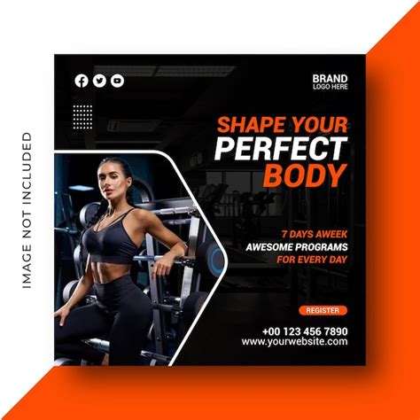 Premium Vector Gym Fitness Social Media Post Design Template