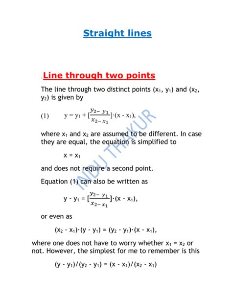 Equation Of Straight Line When Two Points Are Given Tessshebaylo