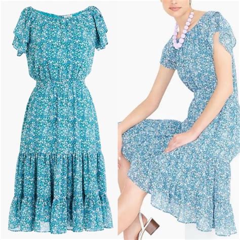 J Crew Dresses J Crew Factory Floral Tiered Midi Dress Poshmark