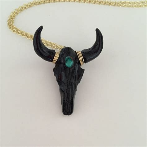 Cow Skull Necklace Etsy