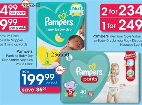 Pampers Pants Or Baby Dry Disposable Nappies Value Pack Offer At Clicks