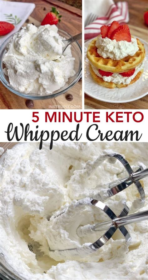 5 Minute Keto Whipped Cream Recipe 3 Ingredients