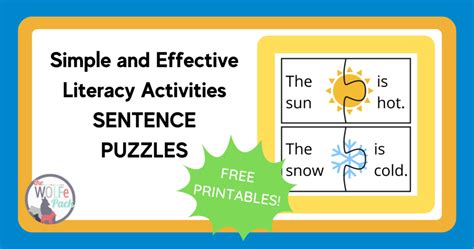 Sentence Puzzles Simple And Effective Literacy Activity The Wolfe Pack