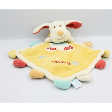 Doudou Plat Chien Jaune Super Doudou Baby Nat