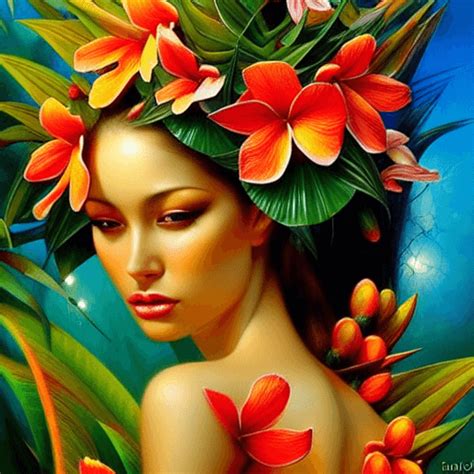 Beautiful Tropical Flowers · Creative Fabrica