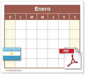 Calendario PDF 2025 Con Dias Feriados Argentina