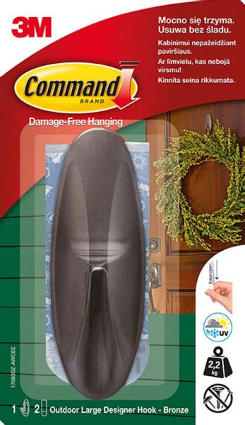 Купить Крючок 3M Command 17083BZ-AWCEE, большой, для улицы, бронза ...