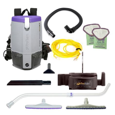 ProTeam Super Coach Pro 6 Quart Backpack Vacuum W 107100 Xover Kit 20