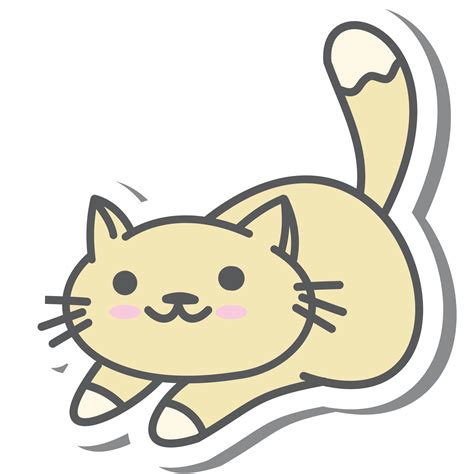 Aesthetic Cat Sticker Various Poses Png