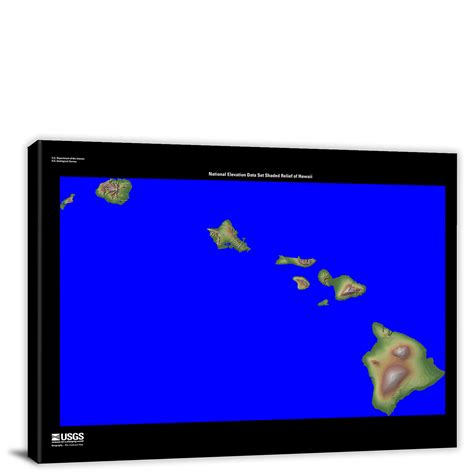 Hawaii USGS Shaded Relief 2022 Canvas Wrap