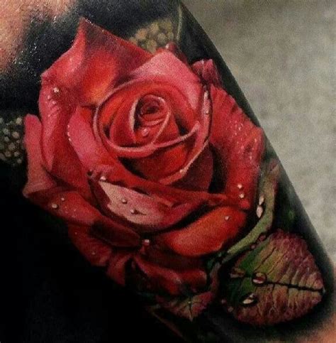 Amazingly Realistic Detailed Rose Tattoo Beautiful Flower Tattoos