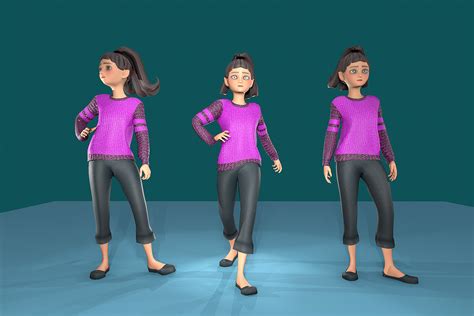 Girl Cartoon Character Characters Unity Asset Store