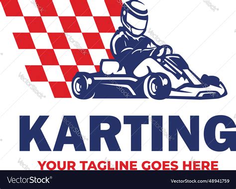 Go kart logo template karting logo Royalty Free Vector Image