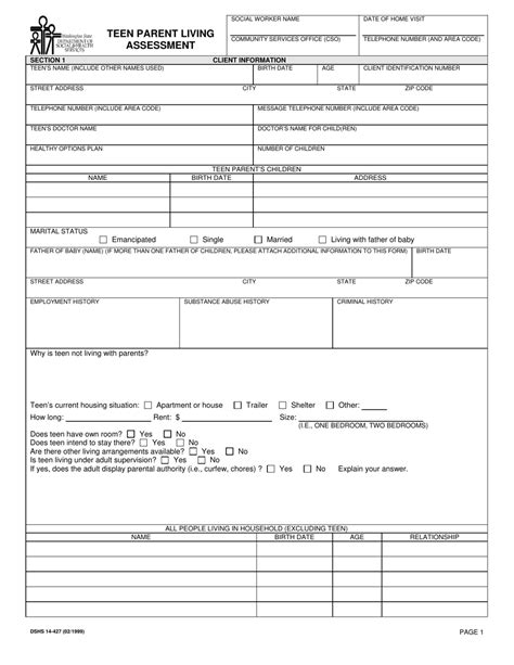 Dshs Form 14 427 Fill Out Sign Online And Download Printable Pdf