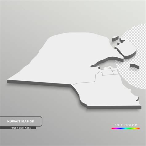 Premium Psd A Map Of The Kuwait In A Gray Background Fully Editable