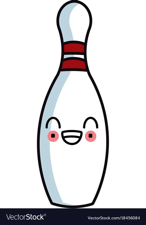 Bowling Pin Sport Kawaii Cute Cartoon Royalty Free Vector